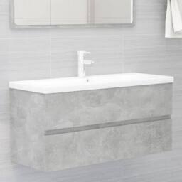 Berkfield Home Sink Cabinet with Built-in Basin Concrete Grey Engineered Wood - thumbnail 2