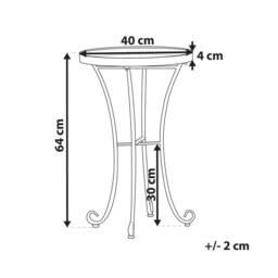 Wyld and Coco Pink Metal Garden Side Table 40 cm Round - Vintage Outdoor Accent - thumbnail 3