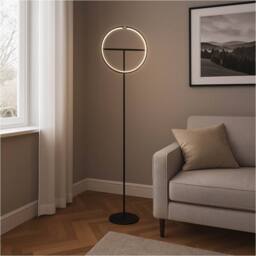 Loops Stylish Modern Black LED Floor Lamp for Home & Indoor Spaces - thumbnail 3