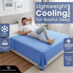 GAVENO CAVAILIA Cooling Blanket in Blue - Size: 200 cm x 240 cm - thumbnail 2