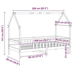 Berkfield Home Kids' House Bed Frame without Mattress White 90x200 cm Pine - thumbnail 9