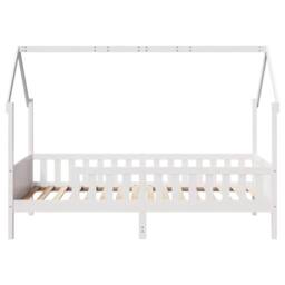Berkfield Home Kids' House Bed Frame without Mattress White 90x200 cm Pine - thumbnail 4