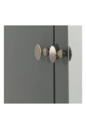 Seconique Denver 4 Door 2 Drawer Mirrored Wardrobe - GREY GLOSS - thumbnail 8