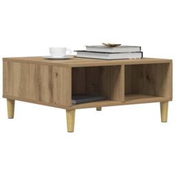 Berkfield Home Coffee Table Artisan Oak 60x60x30 cm Engineered Wood in Brown - Size: 60 x 60 x 30 cm - thumbnail 2