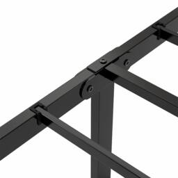 Levede Double Bed Frame Upholstered Headboard Metal Base LED USB Lights in Dark Grey - thumbnail 5