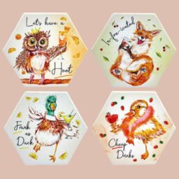 Boxer Gifts Women's Ceramic Coaster Set - Party Animals - thumbnail 6