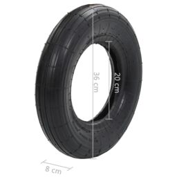 Berkfield Home Wheelbarrow Tyre 3.50-8 4PR Rubber in Black - thumbnail 5