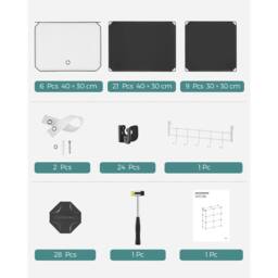 SONGMICS 6-Slot Interlocking Shoe Storage Cabinet Modular Plastic with Doors in Black - thumbnail 7