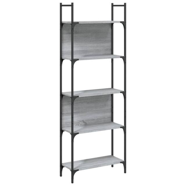 Berkfield Home Bookshelf 5-Tier Grey Sonoma 60.5x24x166.5 cm Engineered Wood - image 1