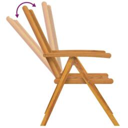 Berkfield Home Reclining Garden Chairs 4 pcs Solid Wood Acacia in Brown - thumbnail 9