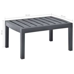 Berkfield Home Garden Table Anthracite 78x55x38 cm Plastic in Charcoal - Size: 78 x 55 x 38 cm - thumbnail 5