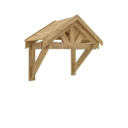 Dunster House Wooden Porch Canopy 1.6 x 0.8m, Apex Roof, Pressure Treated Timber in Brown - thumbnail 6