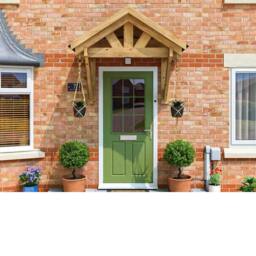 Dunster House Wooden Porch Canopy 1.6 x 0.8m, Apex Roof, Pressure Treated Timber in Brown - thumbnail 7