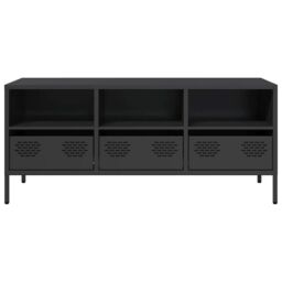 Berkfield Home TV Cabinet Black 101.5x39x43.5 cm Cold-rolled Steel - thumbnail 4