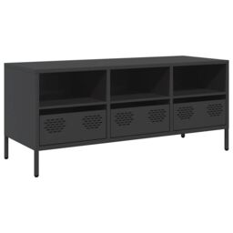 Berkfield Home TV Cabinet Black 101.5x39x43.5 cm Cold-rolled Steel - thumbnail 2