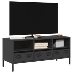 Berkfield Home TV Cabinet Black 101.5x39x43.5 cm Cold-rolled Steel - thumbnail 1