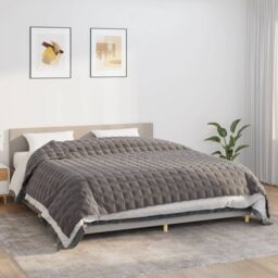 Berkfield Home Weighted Blanket Grey 235x290 cm 15 kg Fabric - thumbnail 1