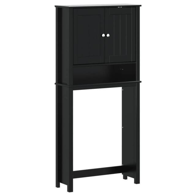 Berkfield Home Washing Machine Cabinet BERG Black 76x27x164.5 cm Solid Wood - image 1