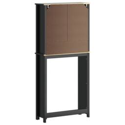 Berkfield Home Washing Machine Cabinet BERG Black 76x27x164.5 cm Solid Wood - thumbnail 6