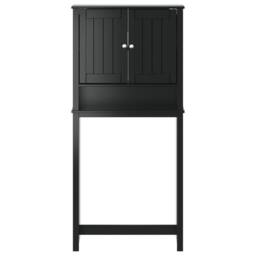 Berkfield Home Washing Machine Cabinet BERG Black 76x27x164.5 cm Solid Wood - thumbnail 3