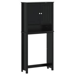 Berkfield Home Washing Machine Cabinet BERG Black 76x27x164.5 cm Solid Wood - thumbnail 1