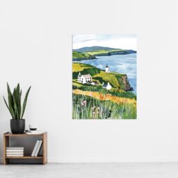 "Artery8 Mull of Kintyre Lighthouse Coastal Scotland Wall Art Print in Green - Size: W18"" x H24""" - thumbnail 4
