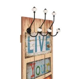 Berkfield Home Wall-mounted Coat Rack with 6 Hooks 120x40 cm LIVE LIFE - thumbnail 1