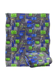 Teenage Mutant Ninja Turtles : Mutant Mayhem Sewer Tech Pattern Silky Touch Super Soft Throw Blanket 152 X 127 cm in White - thumbnail 2