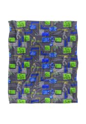 Teenage Mutant Ninja Turtles : Mutant Mayhem Sewer Tech Pattern Silky Touch Super Soft Throw Blanket 152 X 127 cm in White - thumbnail 1