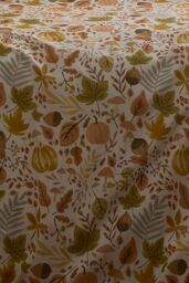 Dreams & Drapes 'Autumn Foliage' Autumnal Watercolour Print Duvet Cover Set in Natural - Size: Super King - thumbnail 3