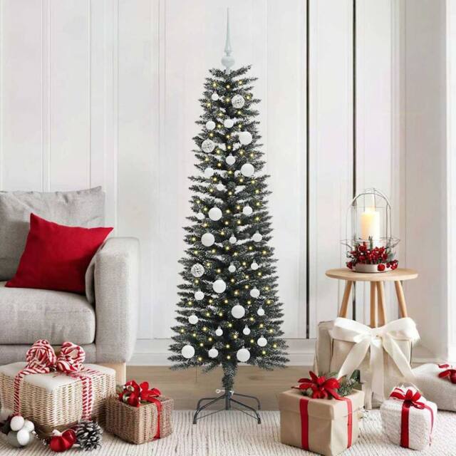 Berkfield Home Artificial Christmas Tree with 150 LEDs Green 43 x 43 x 150 cm - image 1