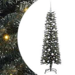 Berkfield Home Artificial Christmas Tree with 150 LEDs Green 43 x 43 x 150 cm - thumbnail 2