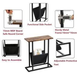 FORGEVIO Small Narrow Side Table for Small Spaces, Slim End Table - thumbnail 4