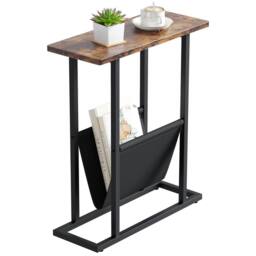 FORGEVIO Small Narrow Side Table for Small Spaces, Slim End Table