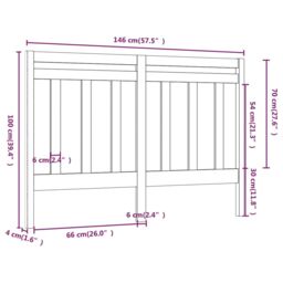 Berkfield Home Bed Headboard Grey 146x4x100 cm Solid Wood Pine - Size: 146 x 4 x 100 cm - thumbnail 6