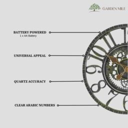 Marco Paul Large Grey Outdoor Skeleton Wall Clock 30cm - thumbnail 3