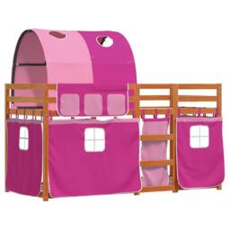 Berkfield Home Elegant Bunk Bed without Mattress Pink 80x200 cm Solid Wood Pine - thumbnail 1