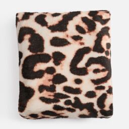 OHS Ultra Soft Throw Bed Blanket Leopard Fleece Plush Sofa Bedspread Warm Travel in Natural - thumbnail 2