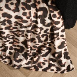 OHS Ultra Soft Throw Bed Blanket Leopard Fleece Plush Sofa Bedspread Warm Travel in Natural - thumbnail 6