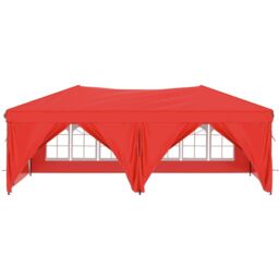 Berkfield Home Folding Party Tent with Sidewalls Red 3x6 m - thumbnail 3