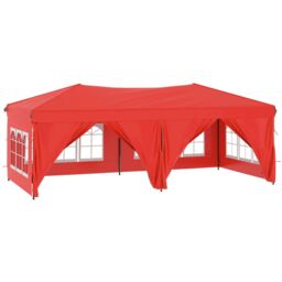 Berkfield Home Folding Party Tent with Sidewalls Red 3x6 m - thumbnail 2