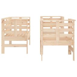 Berkfield Home 3 Piece Garden Lounge Set Solid Wood Pine in Brown - thumbnail 5