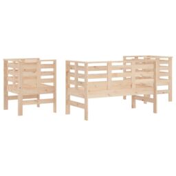 Berkfield Home 3 Piece Garden Lounge Set Solid Wood Pine in Brown - thumbnail 6