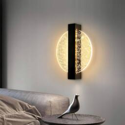 COMELY Indoor Wall Lights, 18W Round Black Modern Wall Lights, Warm Light - thumbnail 4