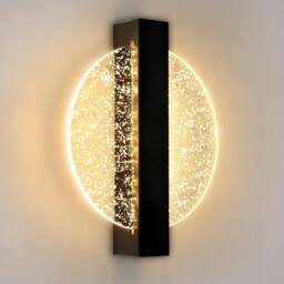 COMELY Indoor Wall Lights, 18W Round Black Modern Wall Lights, Warm Light
