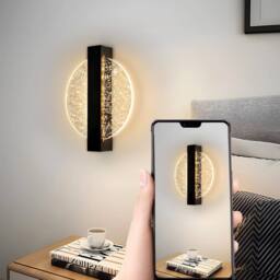 COMELY Indoor Wall Lights, 18W Round Black Modern Wall Lights, Warm Light - thumbnail 9