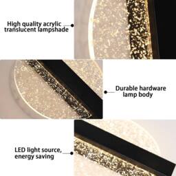 COMELY Indoor Wall Lights, 18W Round Black Modern Wall Lights, Warm Light - thumbnail 7