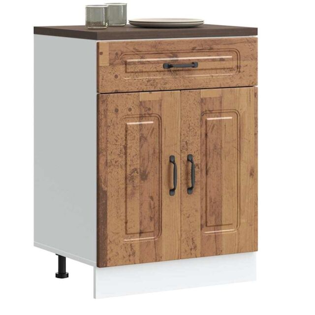 Berkfield Home Kitchen Base Cabinet Kalmar Old Wood Engineered Wood in Brown - image 1