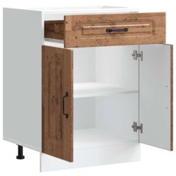 Berkfield Home Kitchen Base Cabinet Kalmar Old Wood Engineered Wood in Brown - thumbnail 5