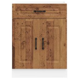 Berkfield Home Kitchen Base Cabinet Kalmar Old Wood Engineered Wood in Brown - thumbnail 4